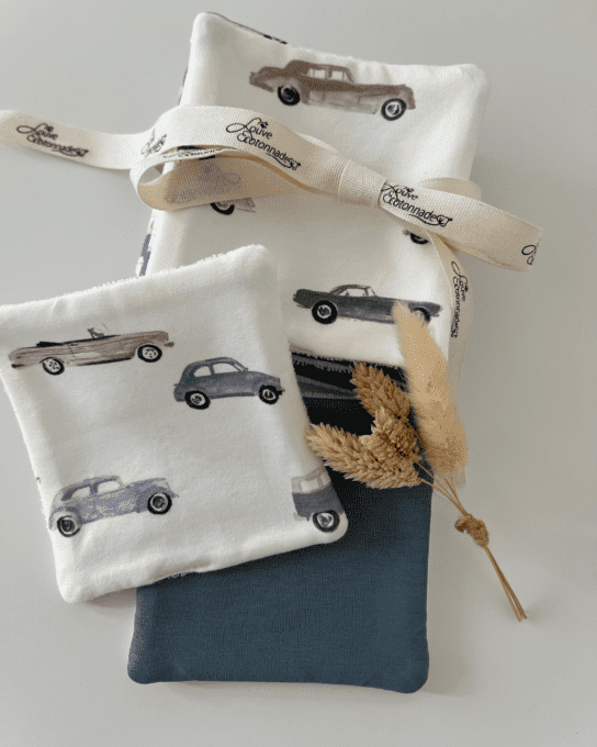 Motif Vintage Car et bleu jersey lots à choisir 